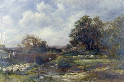 Lavado de ovejas - West Malvern, 1899 de David Bates